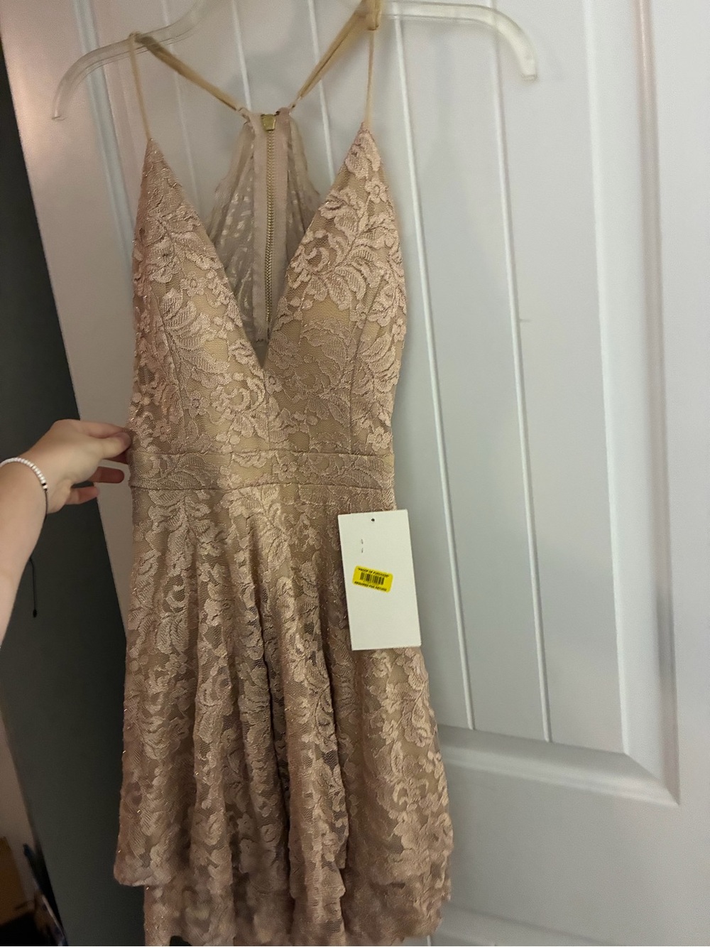 Honey and Rosie Lace Dress in Champagne